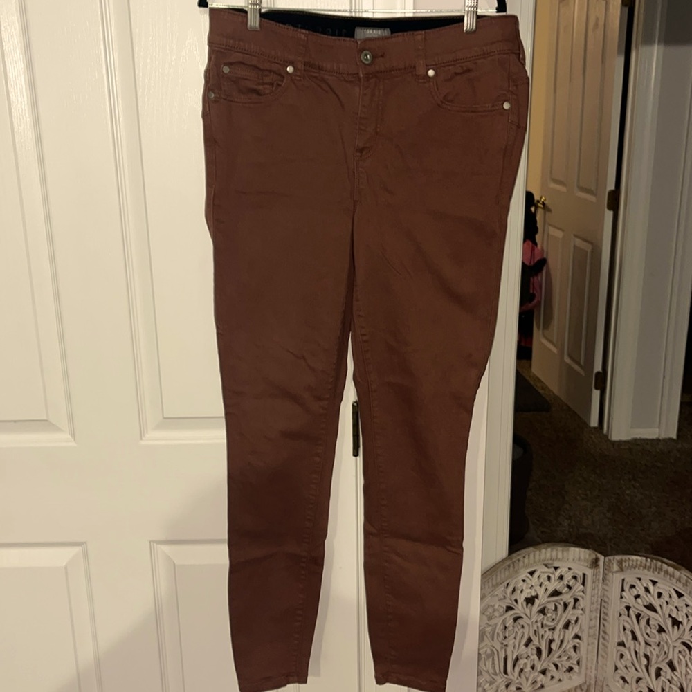Torrid rust/brown Bombshell Skinny super soft jeans Size 14 Tall